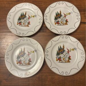 Dr Seuss The Grinch Who Stole Christmas Salad Plates -Set of 4 Salad Plates Trim